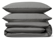Stone Grey Duvet Cover Set: 1 Duvet Cover & 2 Pillow Cases, 100% Organic Cotton