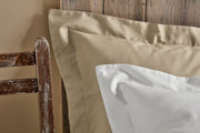 Sandy Beige Fitted Sheet Set: 1 Fitted Sheet & 2 Oxford Pillow Cases: 100% Organic Cotton