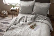Light Grey Fitted Sheet Set: 1 Fitted Sheet & 2 Pillow Cases: 100% Organic Cotton