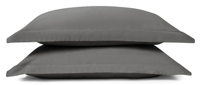 Stone Grey Oxford Pillowcases (Set of 2): 100% Organic Cotton