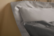 Stone Grey Duvet Cover Set: 1 Duvet Cover & 2 Oxford Pillow Cases: 100% Organic Cotton