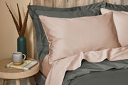 Rose Pink Fitted Sheet Set: 1 Fitted Sheet & 2 Pillow Cases: 100% Organic Cotton