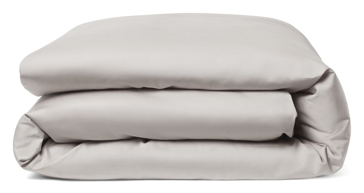 Luxury Light Grey Cotton Duvet Cover: 100% Organic